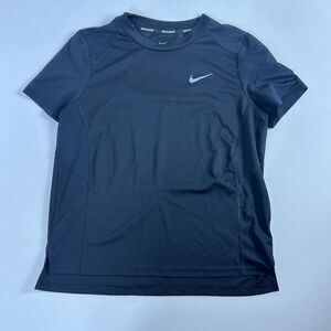 Nike Miler Short Sleeve T-Shirt Womens Medium Running Top Black‎ 932499-010 Gym